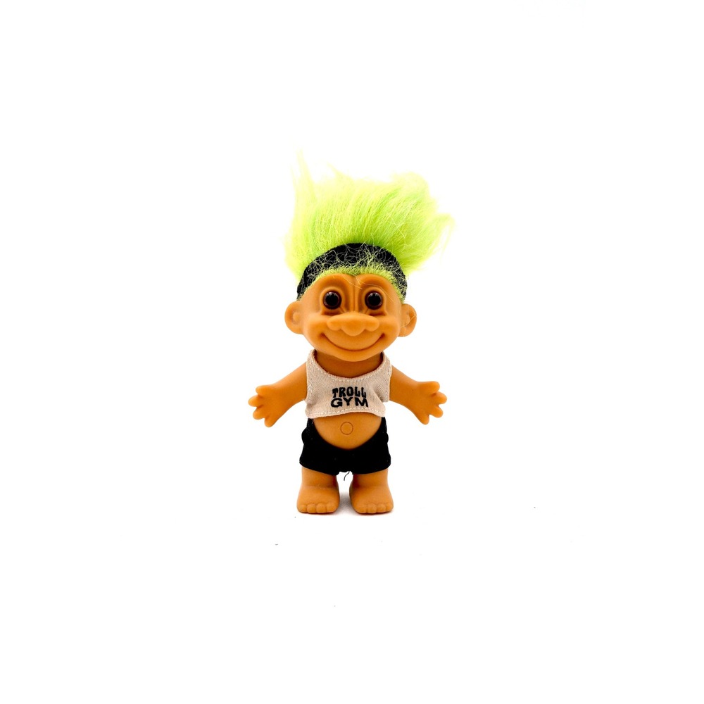 Vintage Troll Doll Gym Workout Outfit Green Hair Boy Figure Toy Collectible Gift - Picture 6 of 10